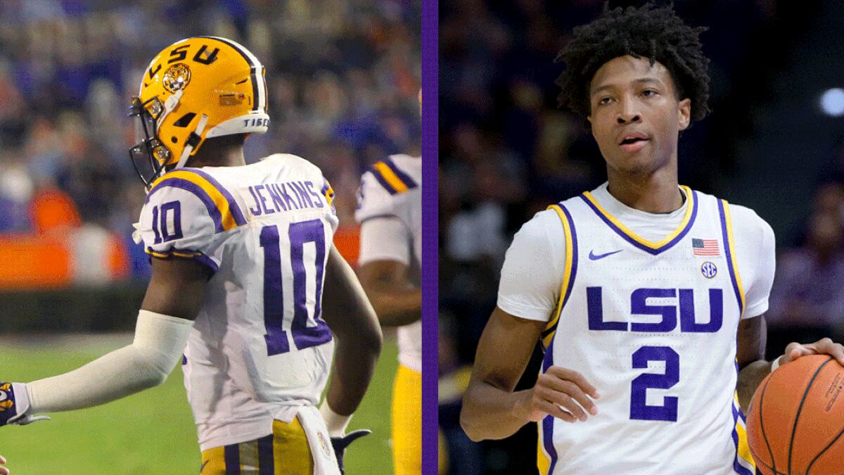 Both LSU wide receiver Jaray Jenkins and LSU guard Eric Gaines will play on national TV in...