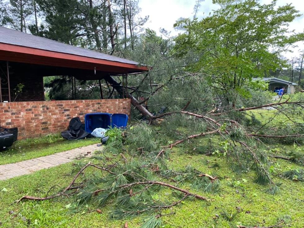 Property damage on La. 28 near Leesville. A storm system that moved through Sunday afternoon...