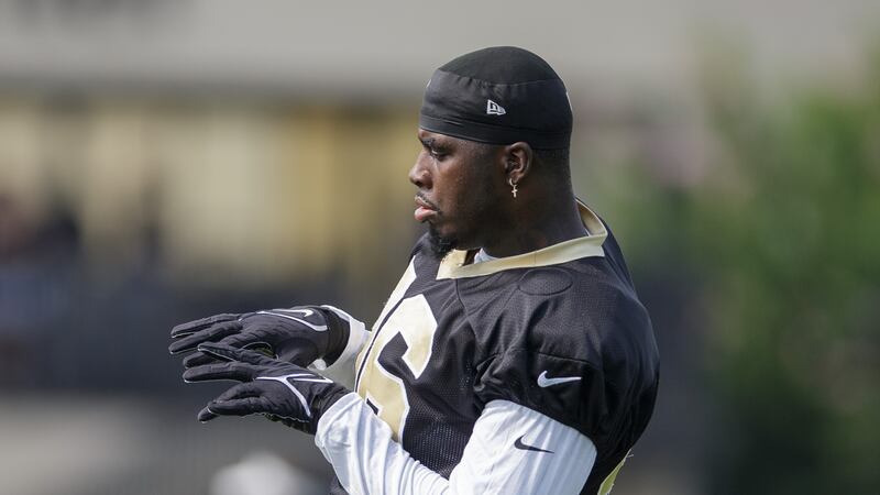 Saints defensive end Carl Granderson, shown in this 2021 file photo, agreed on a four-year,...