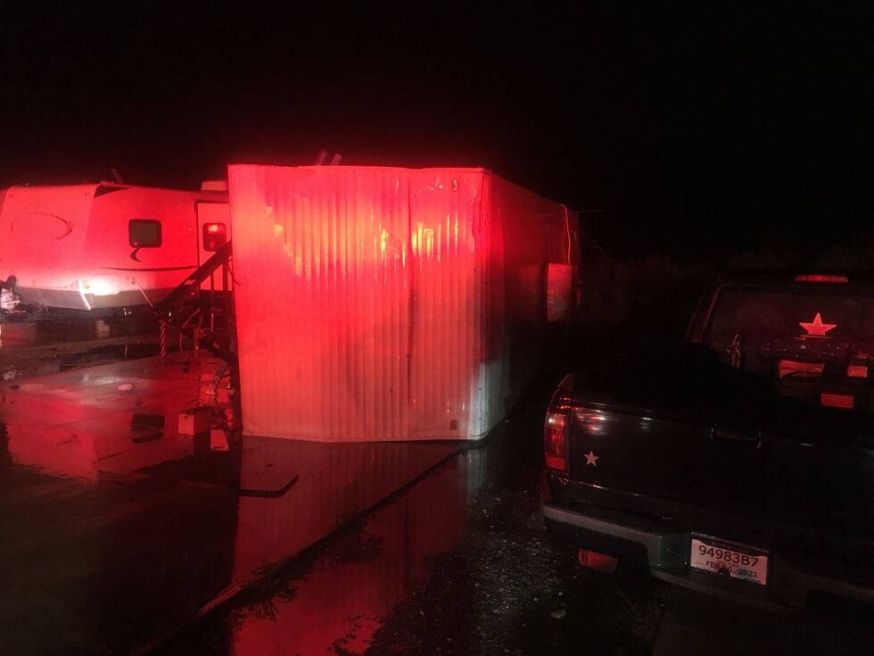 Trailer flipped vinton