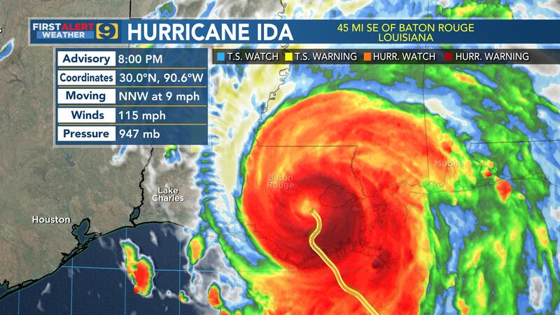 Hurricane Ida: August 29 - 8 p.m.