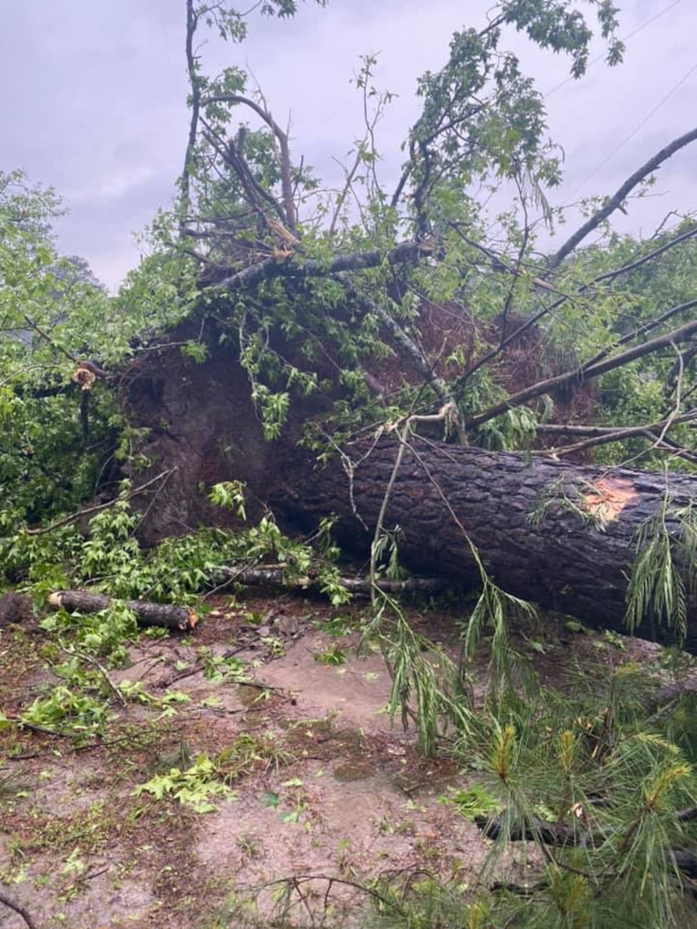 Property damage on La. 28 near Leesville. A storm system that moved through Sunday afternoon...