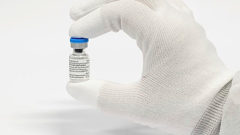FILE - This photo provided by Pfizer in August 2023 shows their RSV vaccine Abrysvo. On...