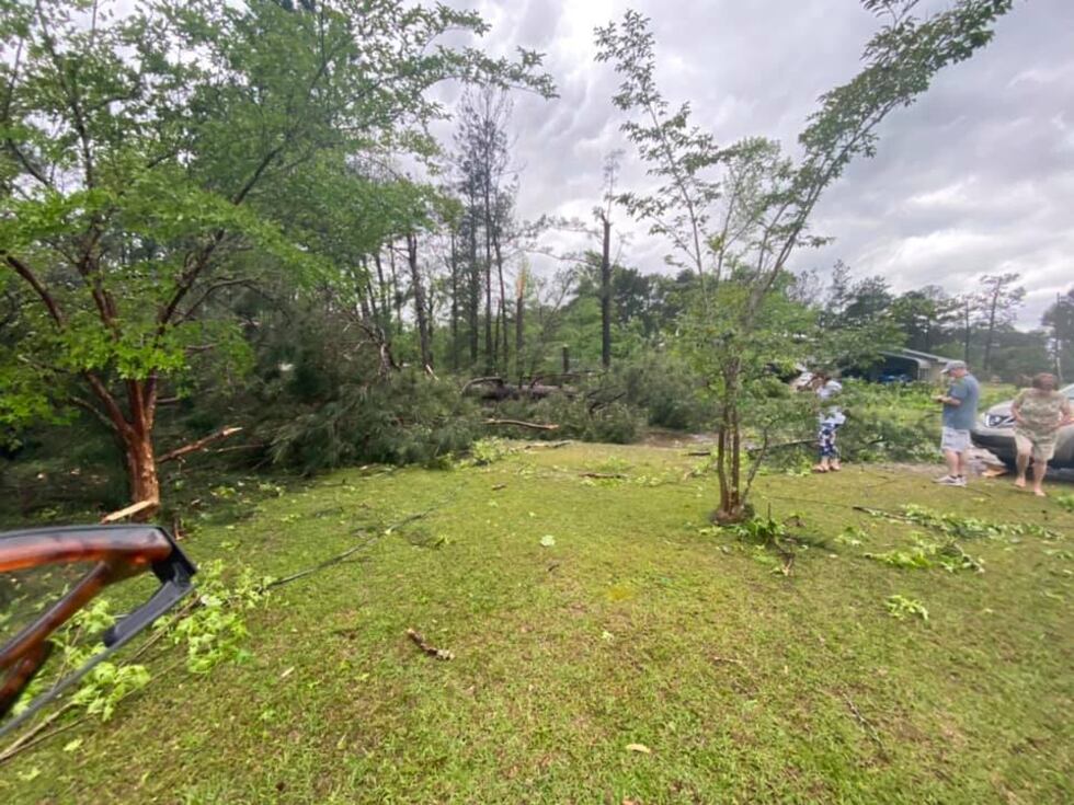 Property damage on La. 28 near Leesville. A storm system that moved through Sunday afternoon...