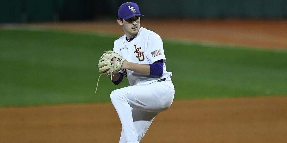 LSU pitcher Cole Henry (No. 18)
