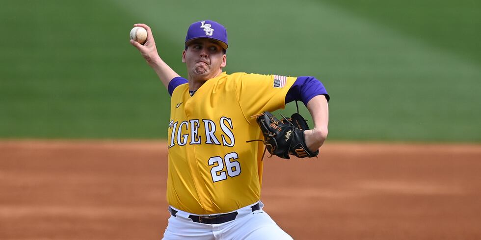 LSU pitcher AJ Labas (No. 26)