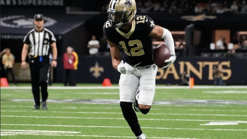 Saints receiver Chris Olave was arrested in Kenner on a traffic violation Monday night (Oct....