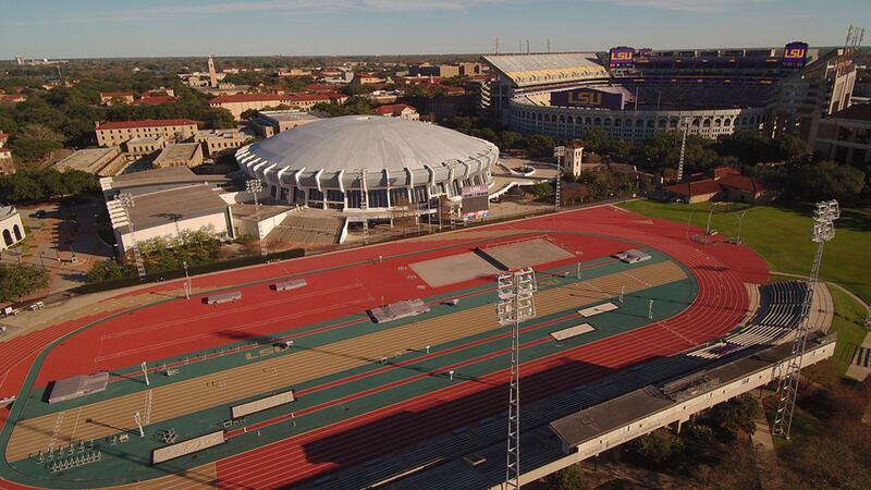 File photo of the Bernie Moore Track, PMAC, Tiger Stadium on the LSU campus in Baton Rouge, La.