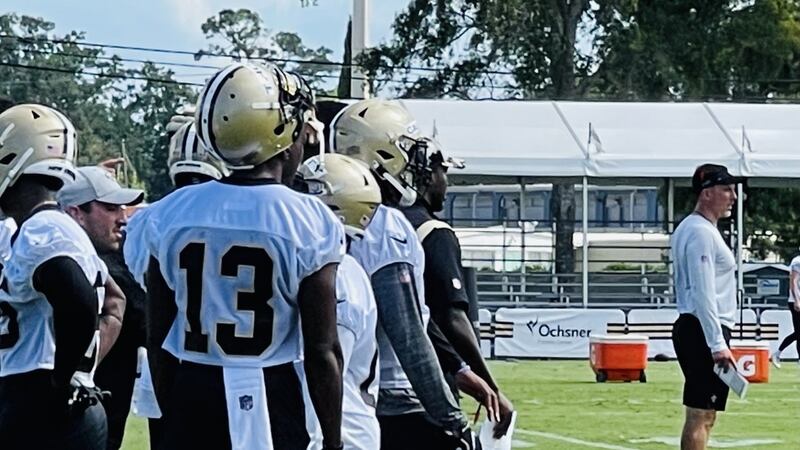Michael Thomas is active for today's game against the Falcons. (Source: Garland Gillen).