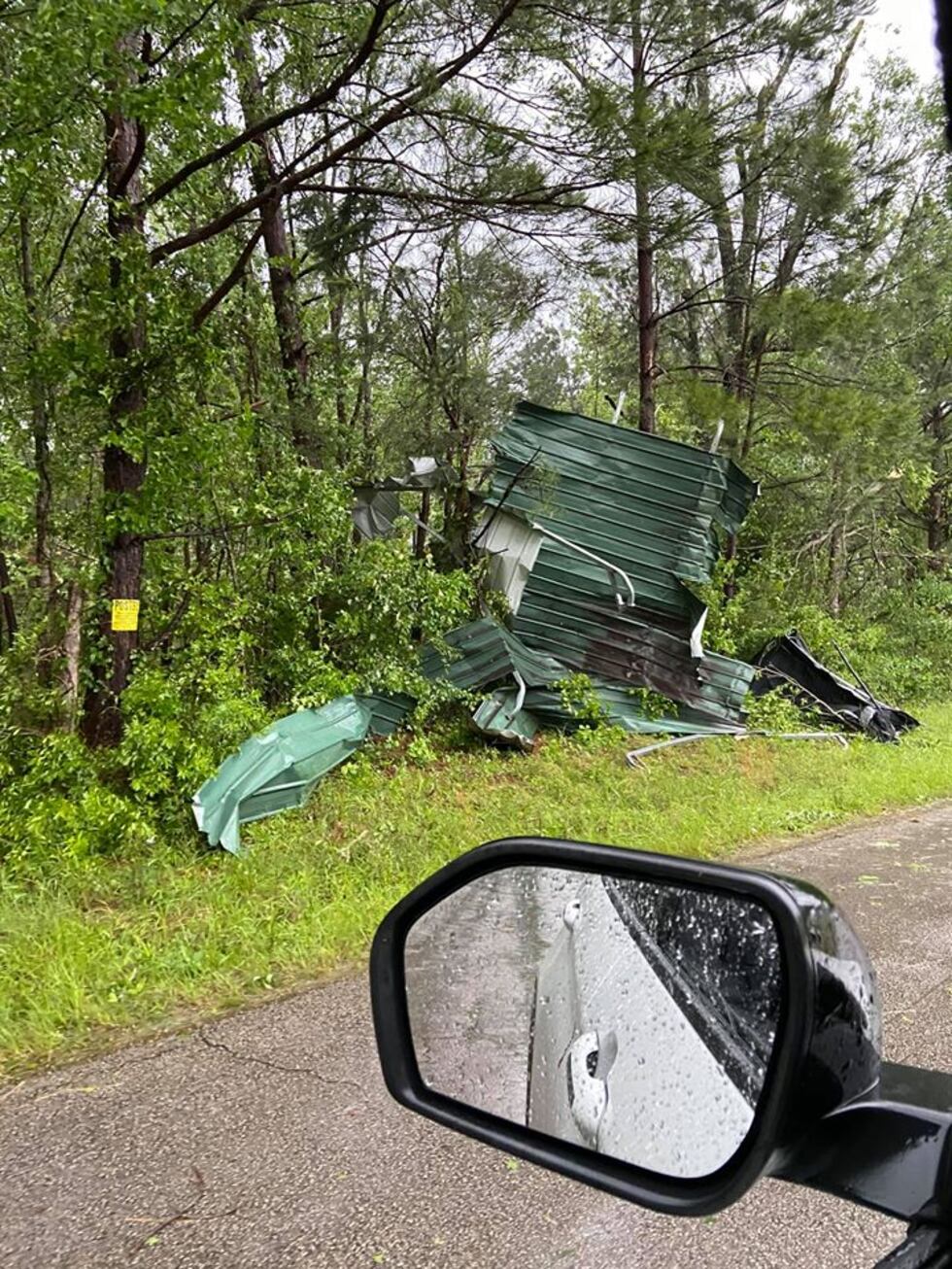 Storm damage on Vernon Lake.