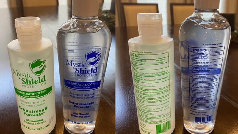 The sanitizer is packaged in an 8.45 ounce (250 ml) blue or green labeled bottle with a white...